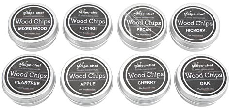 8 STÜCKE Räucherholz-Chips, Whisky-Holz-Chips-Cocktail-Raucher-Kit für Anfänger, Professionelle Barkeeper