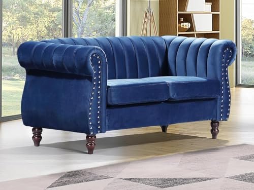 Couchgarnitur Chesterfield 2-Sitzer - Sam- Dunkelblau - Trumbo