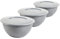 2friends 3x Schüssel mit Deckel 5l, Rührschüssel Set, Salatschüssel mit Deckel, Schüssel Set, Plastikschüssel BPA-frei, hell grau Schüsseln, Rührschüssel mit Deckel, Ø 28 cm, Model Leya, Made in EU