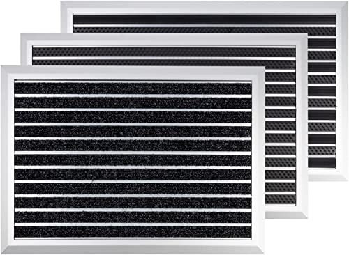 KARAT Fußmatte „Spectral“ mit Aluminiumrahmen für innen & außen - rostfrei & wetterfest - Haustür Fußabtreter - Türmatte Eingangsmatte (Textilfaser Rips/Bürste, 47 x 68 cm)
