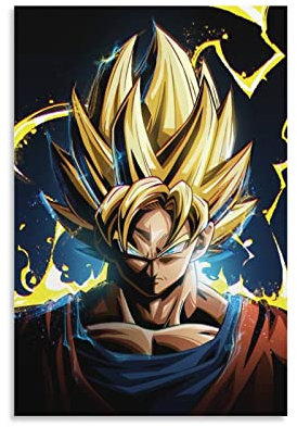 HIHIOI Anime Super Saiyan Gokus Poster, dekoratives Gemälde, Leinwand, Wandkunst, Wohnzimmer, Poster, Schlafzimmer, 30 x 45 cm