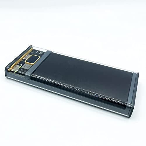EUROXANTY Batterie Externe de 20 000 mAh | Power Bank avec Connexions USB C et USB A | Batterie pour Téléphone Portable | Batterie Externe Transparente de Haute Capacité