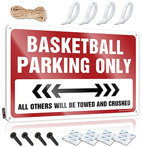 Retro Metallschilder Basketball Parking Only Blechschild Hinterhof Dekor Lustiges Blechschild (Größe: 30 x 40 cm)