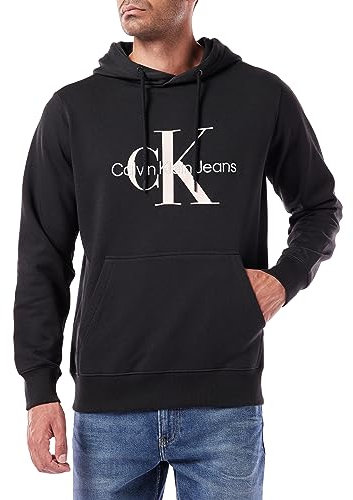 Felpa Uomo con Cappuccio Calvin Klein con Stampa Logo Grande-S
