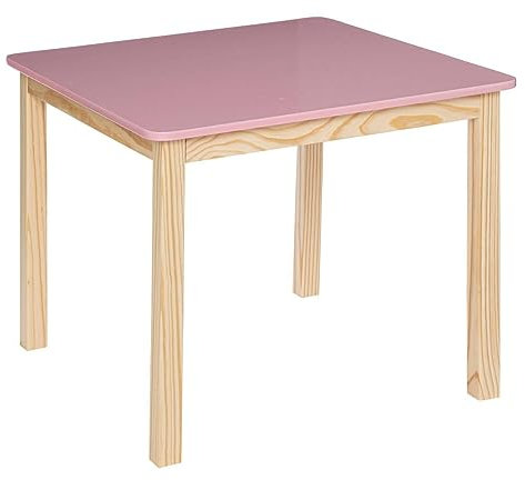 Atmosphera - Tisch Classic Kiefer & Holz - pink - 60x60 cm - Altrosa