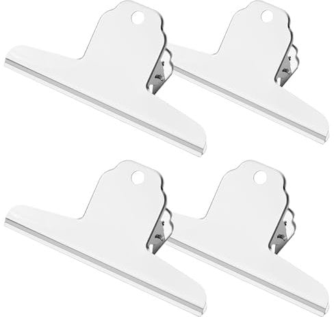 4 Pack Large Bull Clip Stainless Steel Binder Paper Clamps Metal Paper Clip for Office Home School Kitchen 12cm