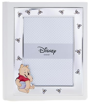 VALENTI & CO. Disney Baby - Winnie The Pooh - Fotoalbum für Kinder mit silbernem Fotorahmen für Taufe oder Kindergeburtstag