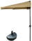 300cm Halbrund Sonnenschirm für Balkon, Terrasse, Garten Halbschirm Balkonschirm mit Ständer und Kurbel, Einfach zu Verwenden (Color : Khaki)