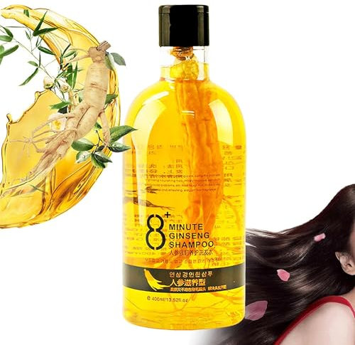 Pelinuar 8 Minute Ginseng Shampoo - Ginseng Extract Root Nourishing Shampoo für Männer & Frauen, Anti-Hair Loss, Restore Smooth Soft Hair (1 Pcs, 400ml)