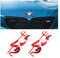 JNNJ 2 Stücke Devil Emblem Autoaufkleber, Auto Teufelchen Dämon 3D Wasserdichter Aufkleber, Auto Autoschmuck Teufel Teufel, Für Auto LKW Motorrad Notebook(Rot)