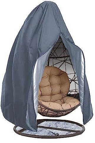 Eierstuhl-Abdeckung – Wasserdichte Hängestuhl-Abdeckung For Gartensitze, Atmungsaktives, Wetterfestes Netz For Außenterrasse, Garten, Veranda, Rasen Hängesessel Schutzhülle ( Color : Grey , Size : 115