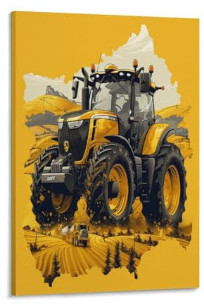 UNRXJZLVM Zugmaschine Poster, DekoRatteives Gemälde, Leinwand, Wandkunst, Wohnzimmer, Poster, Schlafzimmer, Gemälde 12x18inch(30x45cm)