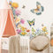 SHUCHING Stickers Muraux Fleurs Pivoines, Autocollants Mural Grandes Papillons, Décoration Murale pour Salon Chambre