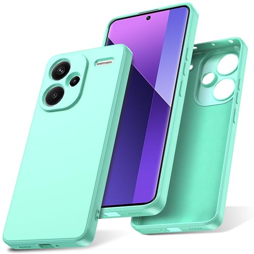 Watana for Redmi Note 13 Pro Plus 5G Case,Silicone Phone Case,Mint Green | Soft-Touch,Shockproof,DustProof,Antiskid Full Body Armour Phone Cover with Microfiber Lining for Xiaomi Redmi Note 13 Pro+