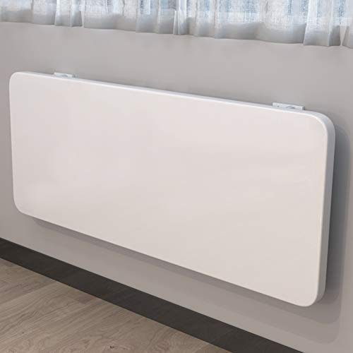 Schwebender Tisch für Büro, Zuhause, Küche, Café, Esszimmer, Balkon, hängender Computertisch, Holz, Arbeitszimmer, Schreibtisch, Laptop-Schreibtisch (120 x 50 cm), Weiß