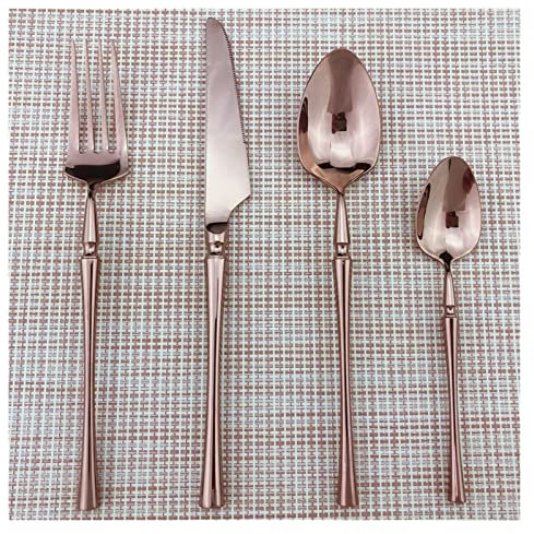 Juego De Vajilla De 16 Piezas Con Cuchillos, Tenedores Y Cubiertos De Acero Inoxidable, Juego De Cubiertos Dorados Y Negros, Utensilios Para Comer, Comidas Y Café, Excel,Rosa 16 piezas (juego de 4)