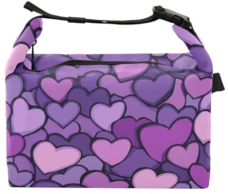 Wudan Borsa termica per ragazzi con manici e cuori, per università e palestra