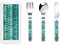 Mermaid Teal Fish Scale Stainless Steel Cutlery Set, Stainless Steel Cutlery Fork Spoon and Knife for Daily Meals