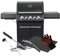 SANTOS Gasgrill S-318 Schwarz - 3 Hauptbrenner, 800 °C Grillzone - Komplettset - magnetischer Drehspieß, Silikonablage, Rostheber, Grillzange, Grillbürste, Grillhandschuhe