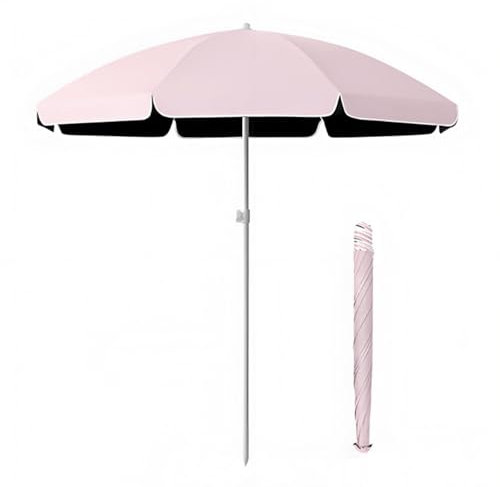 Sombrilla De Playa, 220 Cm, Sombrilla Resistente Al Viento, Protección UV 50, Impermeable, Sombrilla De Terraza Exterior, Incluye Bolsa De Almacenamiento(Rose,240cm/7.8ft)