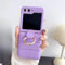 Custodia ad anello opaco per Samsung Galaxy Z Flip 3, 4, 5, 5G, viola, per Samsung Z Flip 4