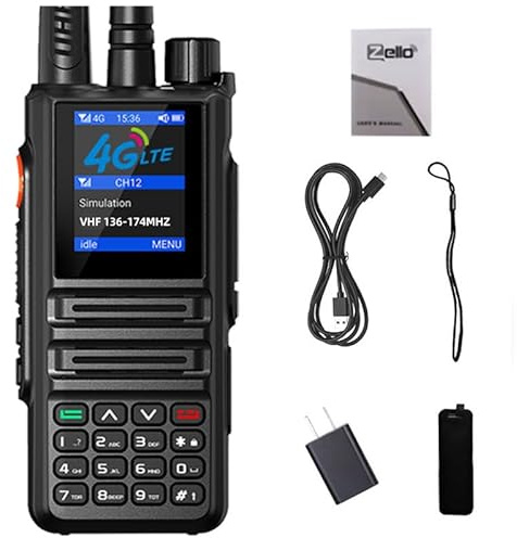 MKMXPTT MT-998 Walkie Talkie Dual Mode 4G LTE con WiFi, Bluetooth, Display da 1,77, VHF/UHF, Ricarica Type-C, Chiamate Singole/Gruppo, Nero (VHF)