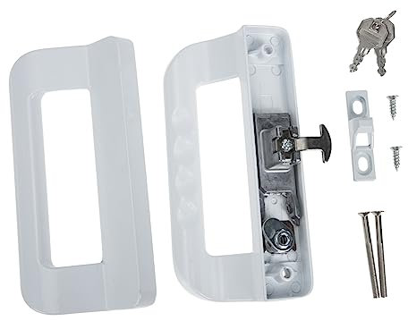 FIXOSHEE 1Set Heavy Duty Patio Sliding Door Handle Lock Replacement Aluminum Alloy with Easy Install Design for Barn Garage Shed Doors Durable Door Handles Replacement