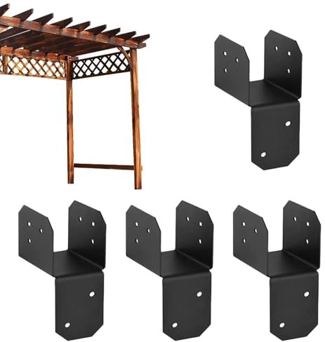 Équerres pour Toit De Pergola, Connecteur de Poteaux d'Assemblage, Kit Robuste de 4 Pièces pour Carport Terrasse Jardin Pergola Tonnelle Abri Deck Patio Porche