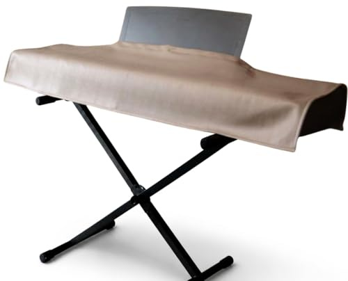 mifamire music 88 Keys Piano Keyboard Dust Cover PiuColor, Designed by Professional Pianist, Music Stand Compatible, Washable Digital Piano Cover, Blends with Your Room, Japan Design (Ash Brown)
