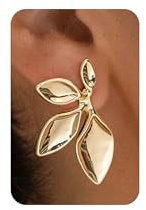 PRTGL Gold Earrings for Women - 14ct Gold Plated Dainty Chunky Statement Earrings CZ Flower Cute Cherry Dainty Stud Hypoallergenic Gold Earings