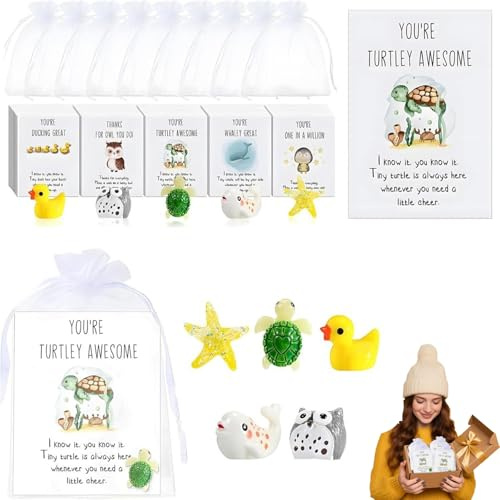 XKrmp Animal Pun Note Cards​ 25-Piece Set with ​Funny Resin Animals​ and ​Thank You, for ​Staff Appreciation Gifts Bulk, ​Boss Day, ​Inspirational Pocket Favors​ (Animal Pun Note Cards,25 Pcs)