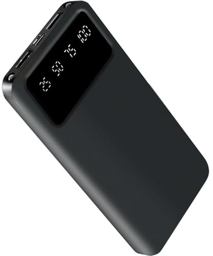 HXEternal Mini Power Bank 20000mAh Schnellladefunktion, Externer Handyakku mit 2 USB C & 2 USB A, LCD Anzeige Tragbare Powerbank für iPhone Samsung Tablets Reise Outdoor Camping