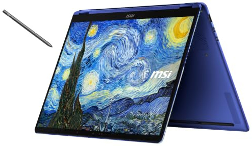 MSI Prestige 14 Flip AI+ The Starry Night, Business Laptop, 14,0 Full HD+ OLED, Intel® Core™ Ultra X9 Prozessor 378H, 32 GB RAM, 1 TB SSD, Windows 11 Home, QWERTZ Tastatur, 270