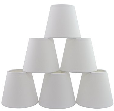 Doooitlight Set mit 6 Clip-Lampenschirmen für Lampen, Leuchten, Kronleuchter gebrochenes weiß