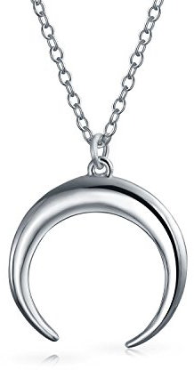 Bling Jewelry Himmels Trendy Horn Halbmond Halskette Für Frauen 925 Sterling Silber Halsketten Für Frauen Halbmond Halskette Doppelhörner Anhänger