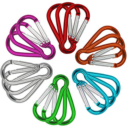 Senven 5cm kürbisförmiger Karabiner, Mini-Karabiner-Schlüsselanhänger, Karabinerhaken aus Aluminium und Karabinerhaken, Karabinerhakenschloss, (Nicht zum Klettern geeignet!) - 18Pcs