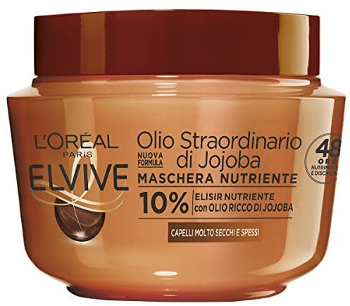 L'Oréal Paris Elvive Maschera Nutriente Olio Straordinario, per Capelli Secchi o Spenti, 300 ml