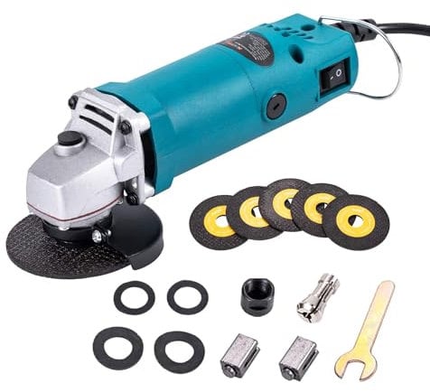 KATSU Elektrischer Mini Winkelschleifer 75mm 3, 280W mit 5 Trennscheiben Multifuction Kabelgebundener elektrischer Winkelschleifer zum Schleifen von Fliesen Weichmetall Polieren