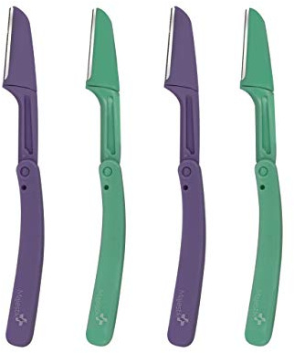 Augenbrauenrasierer (4 Stück) – Mehrzweck-Peeling-Dermaplaning-Werkzeug, japanische Edelstahl-Klingen, Bikini-Linien-Rasierer und Cheek Fuzz Gesichtsrasierer