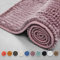 Chenille Badematte Coral - Badezimmerteppich Badvorleger Badteppich - waschbar, rutschfest & flauschig weich - Teppich für Badezimmer - Badematten in modernen Farben (Melon Pink, 70 x 120 cm)