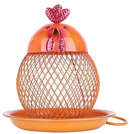 PanHuiWen Körner Vogelfutterspender Balkon Futterhäuschen für Vögel perfekte Gartendekoration,orange