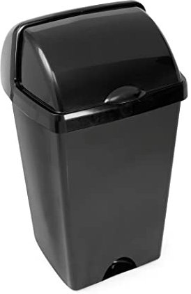 Addis 50ltr Roll Top Kitchen Waste Trash Complete Bin, All Black