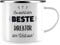 JUNIWORDS Emaille-Tasse, So sieht der beste Direktor der Welt aus!, Silberner Tassenrand (5848606)