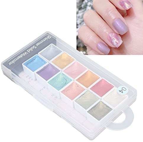 Ensemble de Peinture à L'Aquarelle pour Ongles, Palette de Vernis à Gel de 12 Couleurs Bricolage Manucure Aquarelle Peintures Encre pour Décoration de Peinture D'art D'ongle