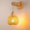 Wandleuchte Innen Boho Vintage Bambuslaterne Lampe,E27 Nylon-Seil Bambus Holz Und Metall Wandlampe Innen Kreativ Handgewebt Boho Lampe FüR Das Bad Wohnzimmer Schlafzimmer