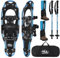 Kit di Racchette da Neve 4 in 1 per Uomini, Donne e Giovani, Racchette Leggere in Alluminio con Bastoncini da Trekking Regolabili, Ghette Impermeabili e Sacca per il Trasporto (Blu, 53cm)