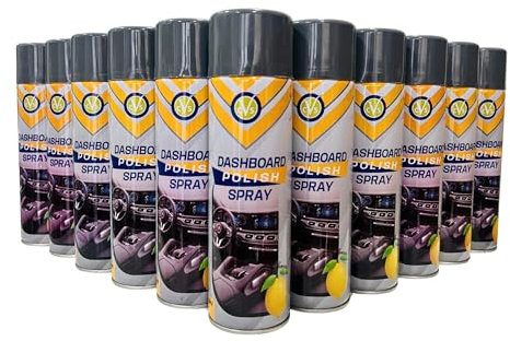 CVS Dashboard Shine Silicone Spray: Cleans, Shines & Protects Car Interior Trim | Restores Luster | Car Interior Cleaner - Removes Dirt, Dust & Residue | Scented - 500ML (LEMON, Pack of 12)