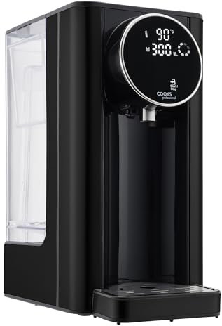 Cooks Professional Digital Hot Water Dispenser 2600W with 2.7L Tank | Energy Saving Fast Boil | Adjustable Dispense & Temperature | Boil Dry Protection | Descale Function & Water Filter | Black