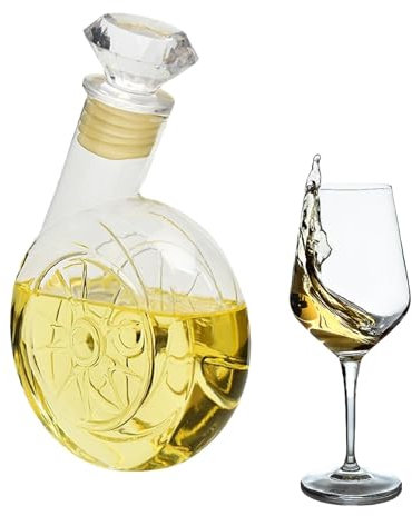 Carafe à Vin Avec Aérateur et Bouchon - Décanteur 500 ml Conque pour Vin Rouge - Cadeau pour Homme