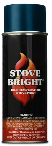 Stove Bright 8105 High Temp Spray Paint, Metallic Blue, 12 Oz, 1200°F